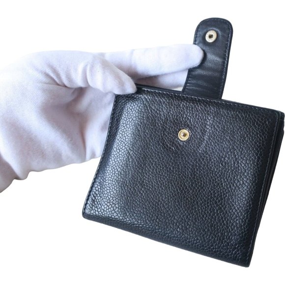 353119F V Chanel Wallet Black CC Caviar Leather - Picture 3 of 10